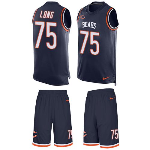Nike Bears #75 Kyle Long Navy Blue Team Color Men's Stitched NFL Limited Tank Top Suit Jersey - Click Image to Close